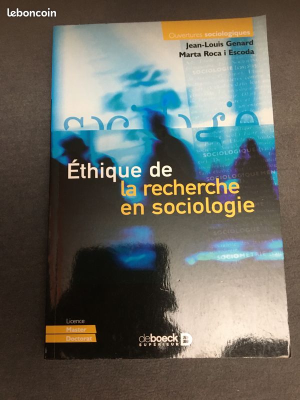 Livre éthique de la recherche en sociologie licence master doctorat (je peux me déplacer) (image 1)