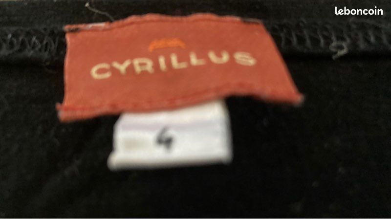 Teeshirt Cyrillus manches 3/4 noir T4 (image 4)