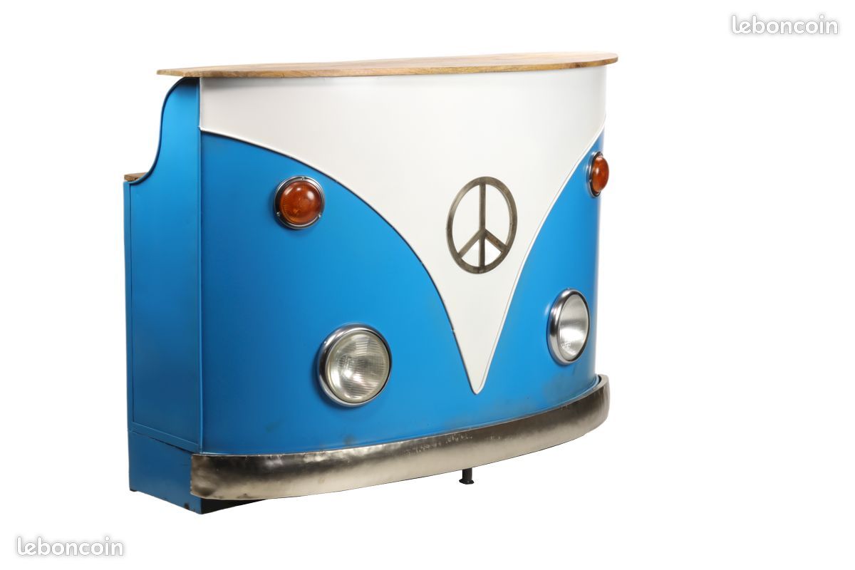 Bar Combi VW T1 Vintage - Entièrement Revisité - Métal Noir