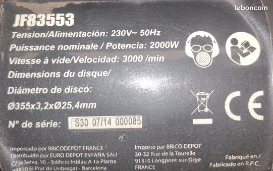 Scie tronçonneuse 2000W + 5 disques DeWALT 355 mm (image 3)