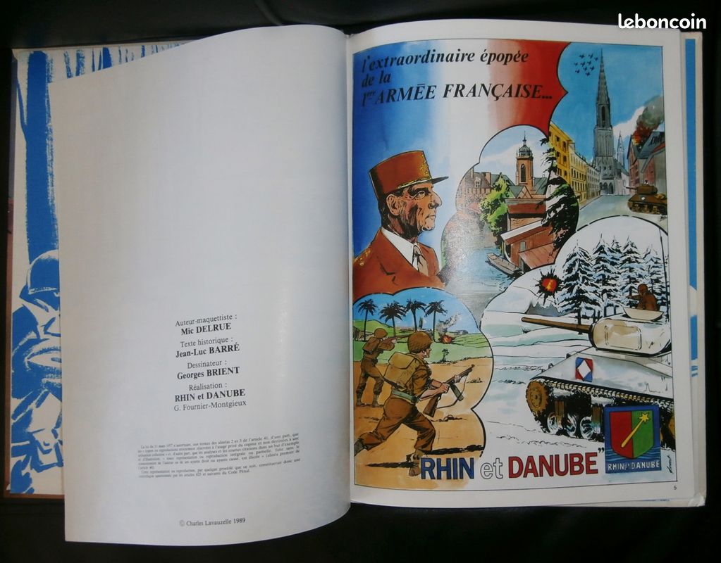 BD E.O "L'EXTRAORDINAIRE EPOPEE - RHIN ET DANUBE" 1ere ARMEE FRANCAISE - Gal DE LATTRE DE TASSIGNY - WW2 - Lavauzelle 1989 (image 5)