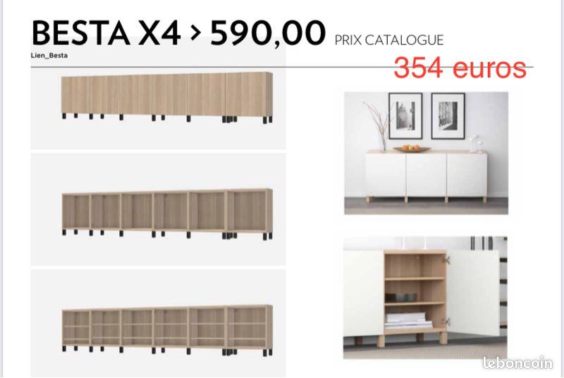Meuble IKEA long marron (image 1)