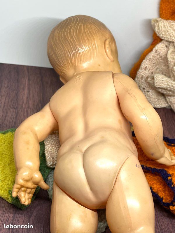 Ancien Vintage Lot Poupon Baigneur Celluloid 32 1/2 Petit Colin