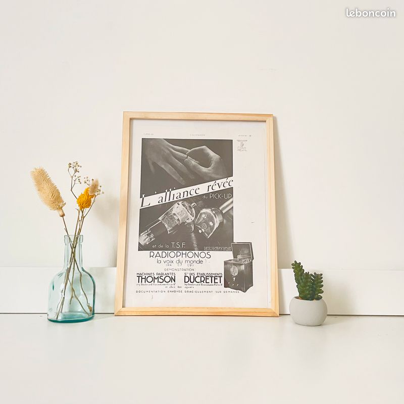THOMSON - Machines Parlantes - PARIS - Affiche vintage N&B - Magazine L'ILLUSTRATION année 1931 (cad (image 1)