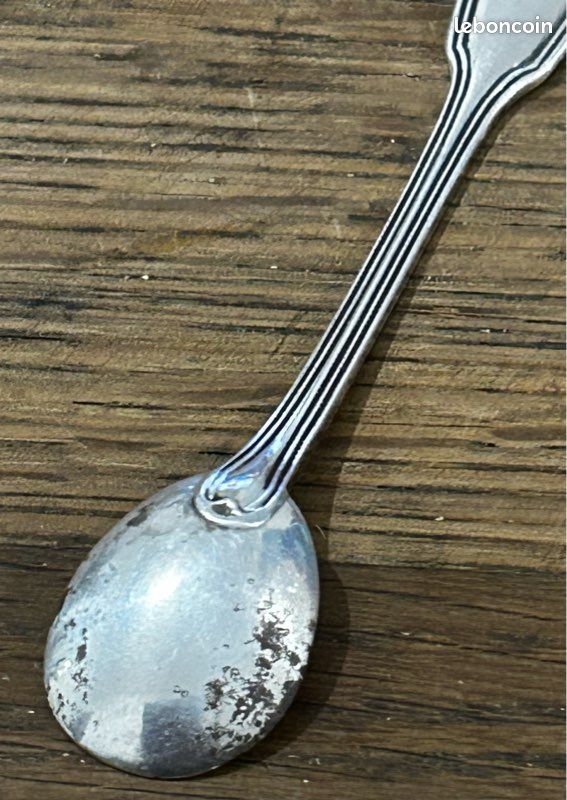 Cuillère à Moutarde Ancienne – Argent Massif – Modèle Filet – XVIIIème, Fermiers Généraux