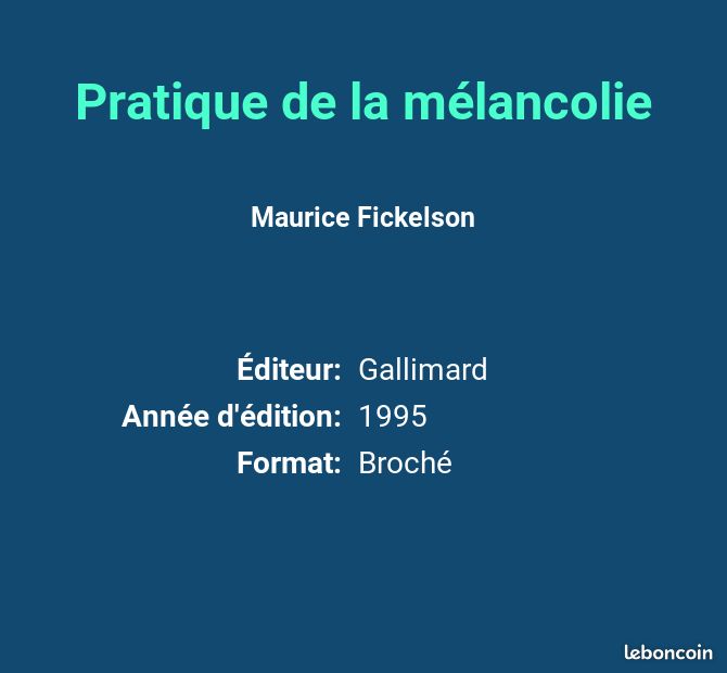 Pratique de la mélancolie - Maurice Fickelson (image 2)