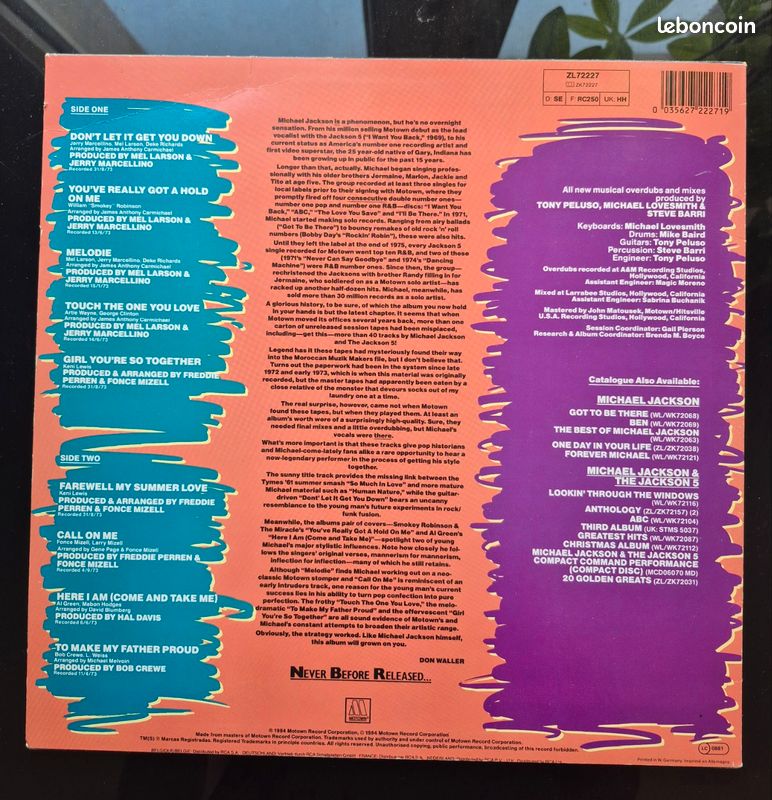 Vinyle 33t Michael Jackson Farewell my summer love avec poster (image 2)