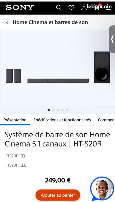 Système barre de son home cinéma (image 1)