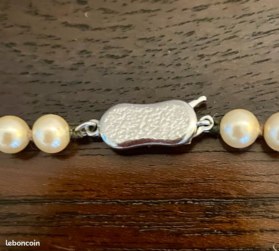 Collier Vintage Années 80/90 - Perles En Métal Et Tesselles De Nacre, Style Rétro