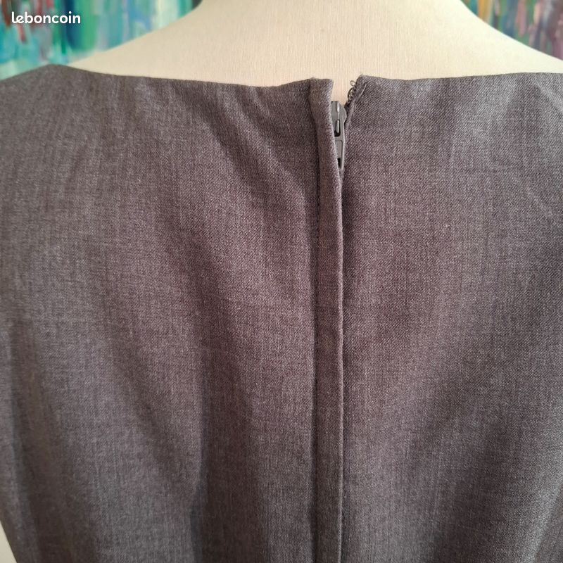 Superbe robe chasuble gris clair H&M taille 40 (image 10)