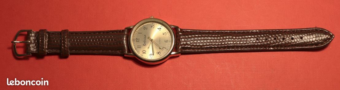 Montre BONETTI Quartz, Cadran Blanc, Bracelet Cuir Marron – Neuve Sans étiquette, Style Classique Homme