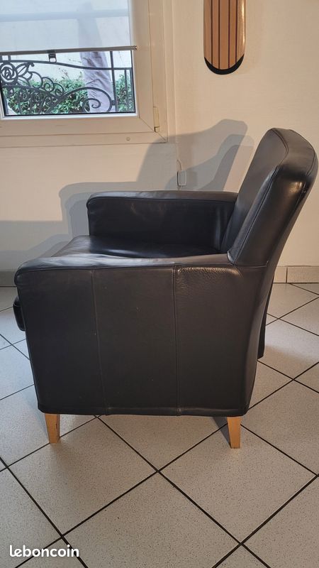 2 fauteuils+canapé convertible cuir 1000 A Debattre (image 2)