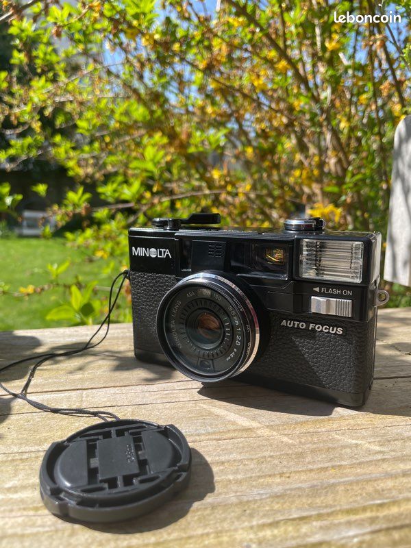 Minolta Hi-Matic 7S Noir – Appareil Photo Compact Vintage Avec Objectif 45mm F/1,8, Fonctionne Parfaitement