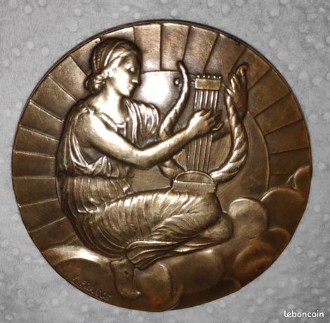 Médaille En Bronze Fraissé – Femme Art Déco/Nouveau – Verso Vierge – Ultra Rare