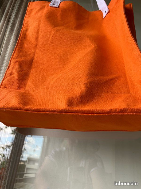 Sac De Plage Lancaster Orange – Dimensions 30x12 Cm – Neuf Avec étiquettes (coton Traité, Doublure Synthétique)
