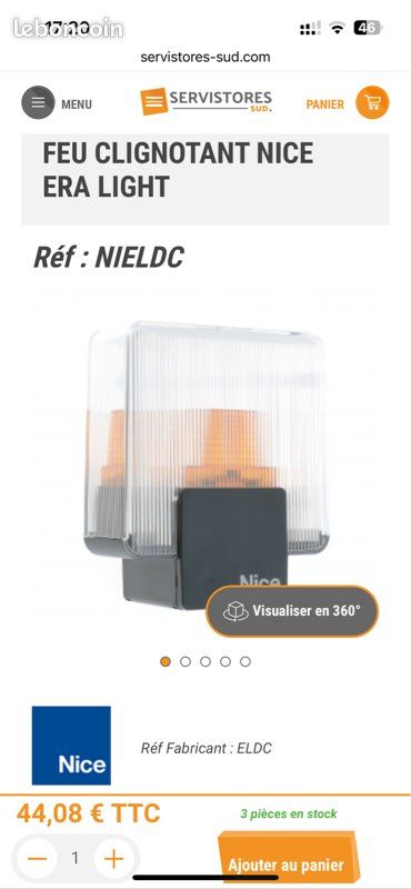 Clignotant Lumineur LED Era Light 230V - Marque NICE ELAC Original - Neuf Sous Emballage - Pour Signalisation