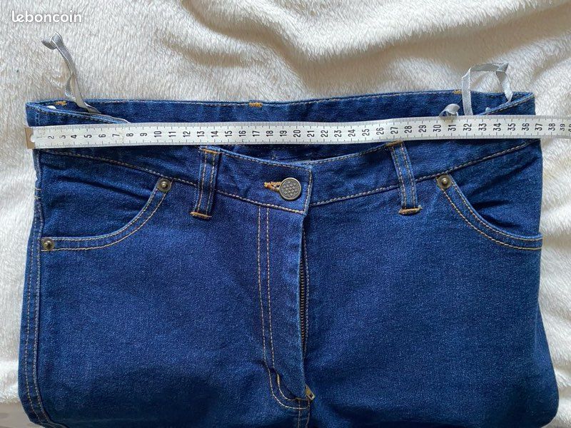 Jeans ModZart Femme Style Gothique Vintage à Paillettes - Coupe Droite, Basse, Bleu, Neuf Avec étiquettes