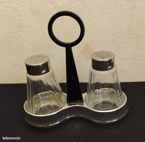 MACOSA SA80036 Salière et poivrière vintage en fonte Blanc antique