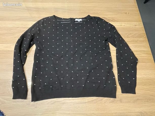 Lot De 2 Pulls : 1 Beige + 1 Noir, Fashion Studio, Tailles S Ou Petite, Occasion Très Bon état - Prix Mini !