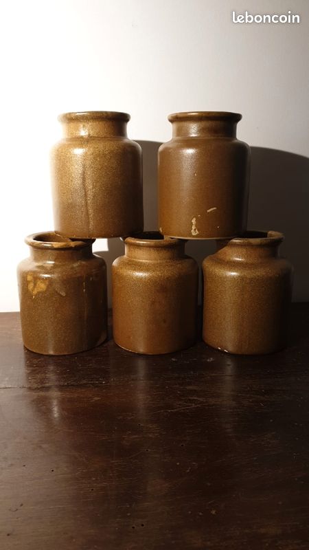 Lot de 5 pots à moutarde marron (image 2)