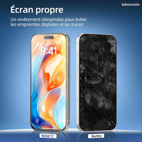 Lot De 3 Verres Trempés NEW'C Pour IPhone 16 Pro Max (6,9 Pouces) - Protection Écran 9H, Pose Facile Avec Cadre