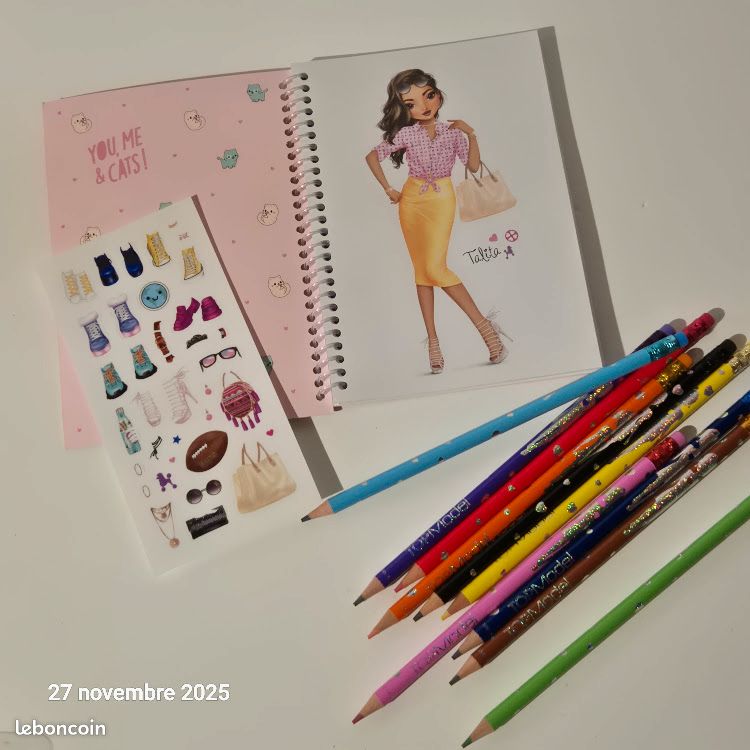 Carnet de dessins top model et ses crayons de couleurs gommables (image 3)