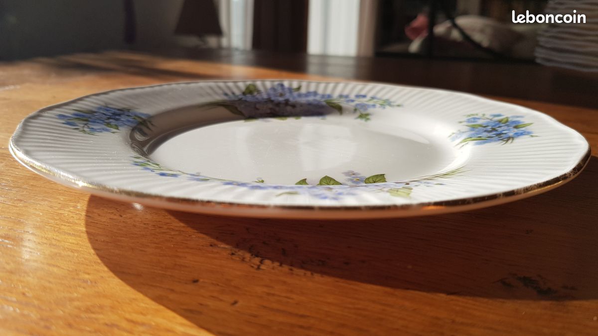 Assiette à dessert Toile de Jouy Lion, bleu