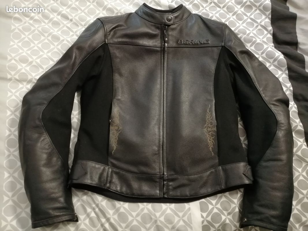 Veste en cuir femme BERING taille T3 (42) - Équipement moto