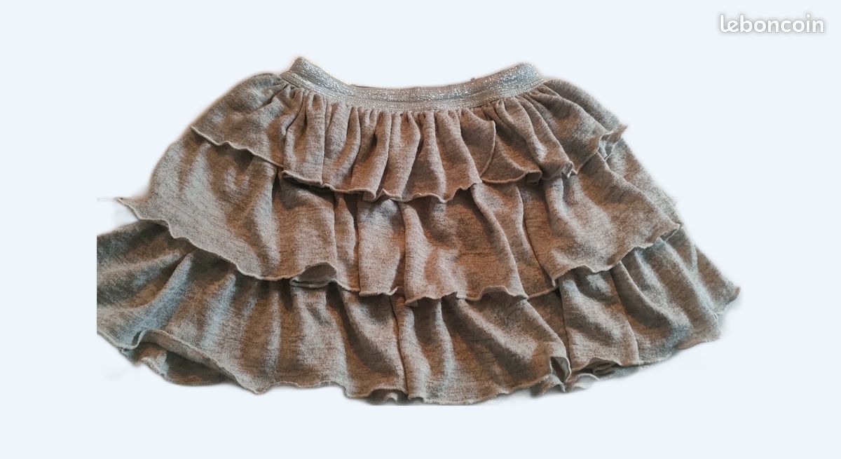 Jupe à Volants Gris Pour Fille - Taille 4 XS - The Children's Place - Occasion TB