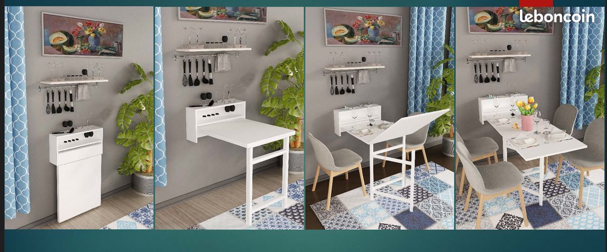 Table pliable petunia blanc neuf (image 1)
