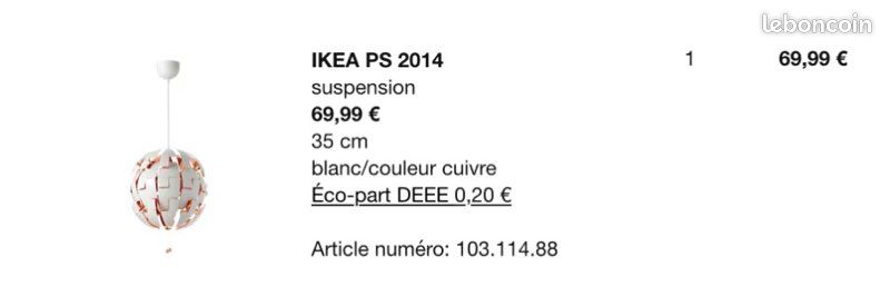 Suspension IKEA PS2014 (image 1)
