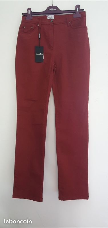 Pantalon grenat bordeaux - Antonelle - taille 40 - neuf étiquette 79 (image 3)