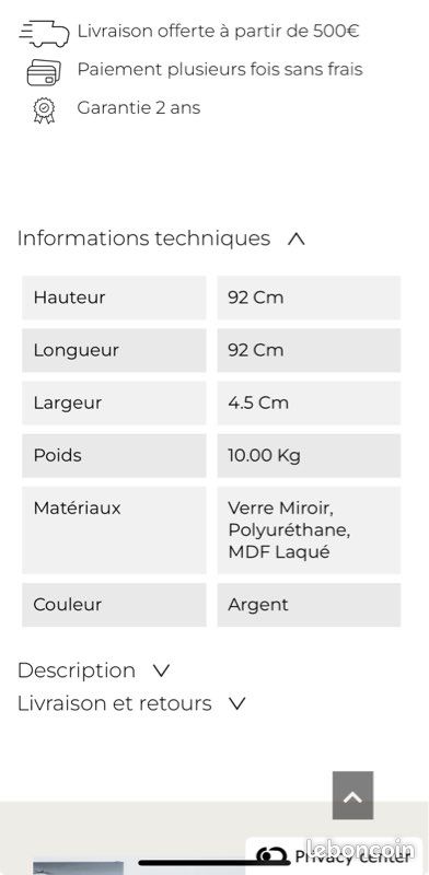 Miroir contemporain kare design (image 3)