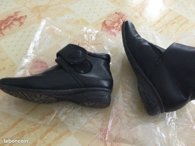 Bottines cuir noires fourrées à l’intérieur (image 3)