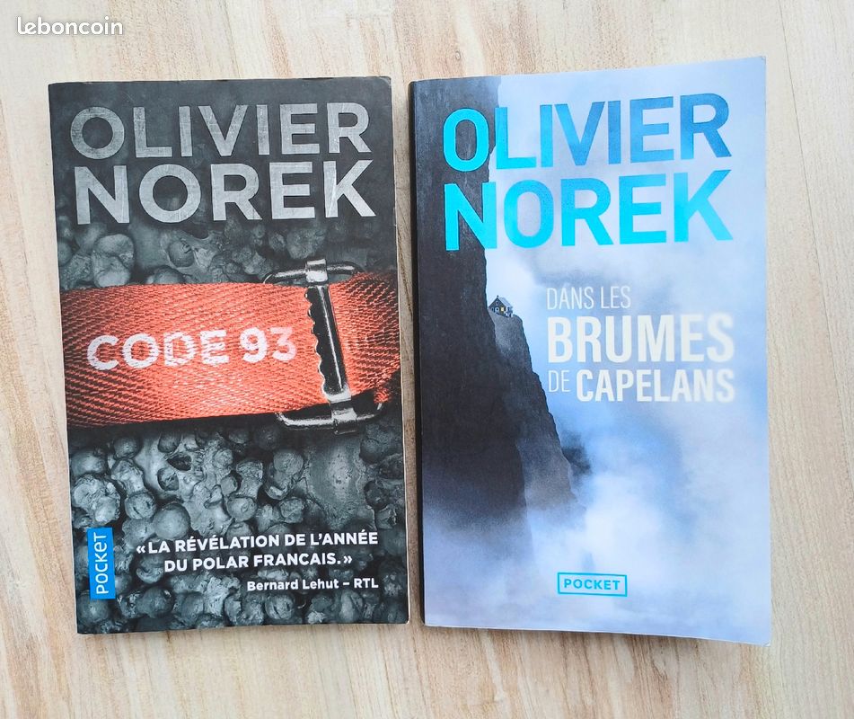 Lot de 2 livres au format poche Olivier Norek - Code 93 + Dans les brumes de Capelans (image 1)