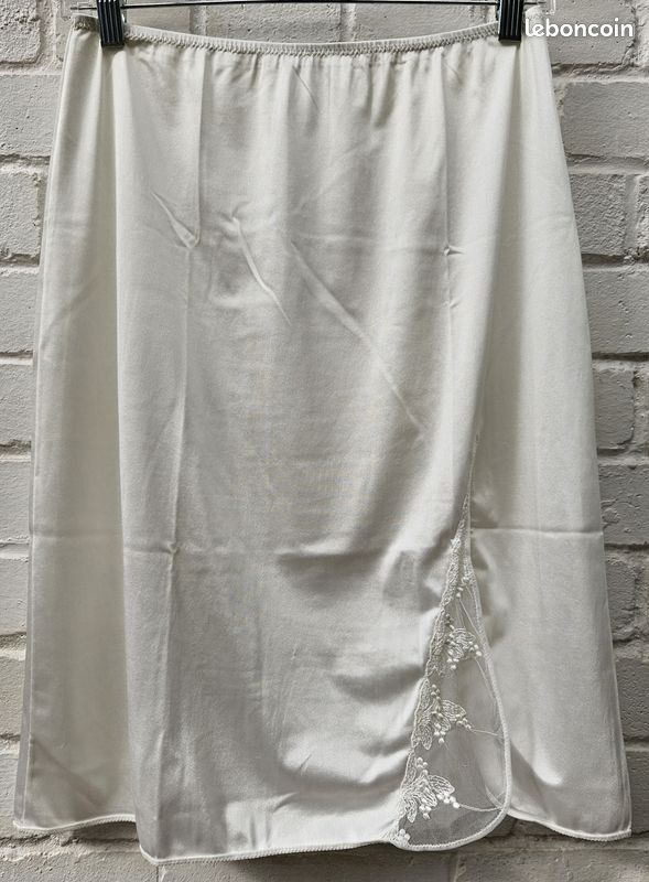 Combinaison Rolmaine Vintage T52 – Dentelle De Calais – Blanc (neuf Avec Défauts)