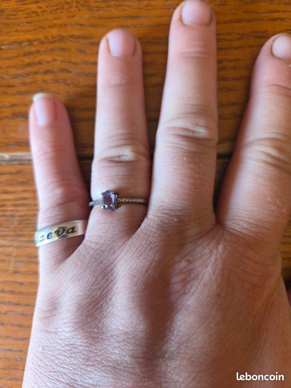 Bague 💍 avec une pierre minérale améthyste (image 5)