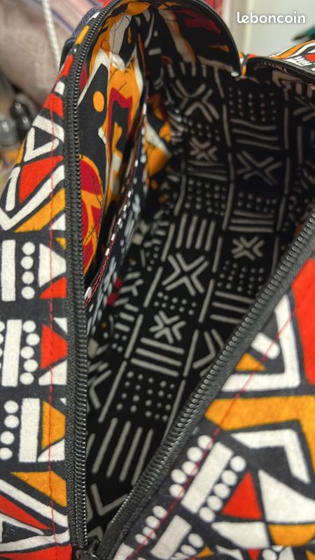 Sac Boston tissus wax. Produit artisanal (image 3)