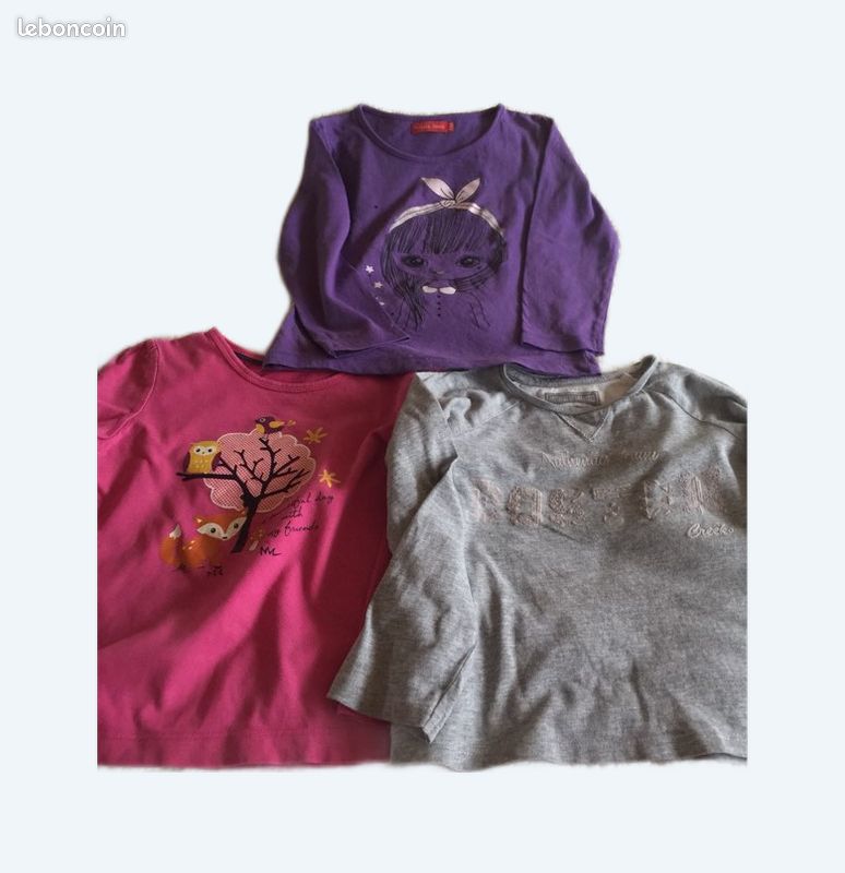 3 t-shirts 4 ans fille (image 1)