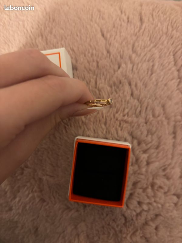 Bague Maty plaquée or maille trombone avec zirconia Montres Bijoux