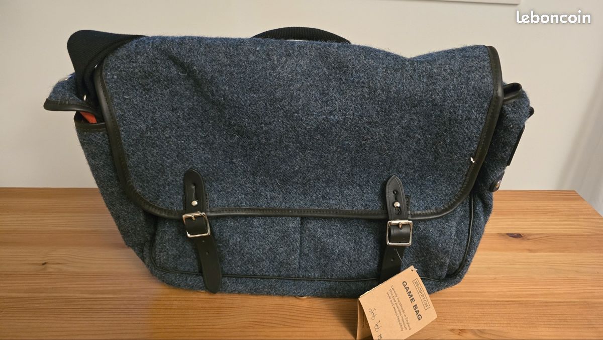 Sac Brompton Game Bag – Harris Tweed Bleu – NEUF avec Étiquette 