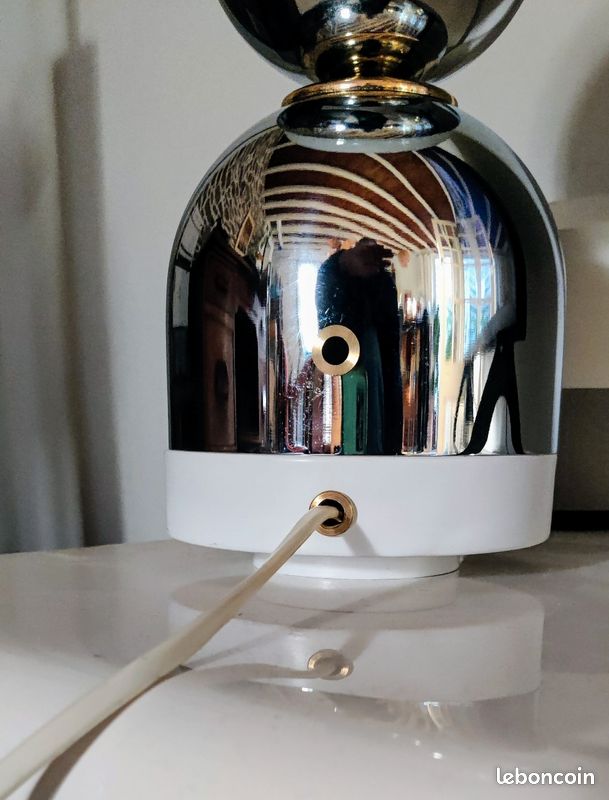 Lampe Vintage 70's En Métal Chromé – Hauteur 48 Cm, Design Rétro
