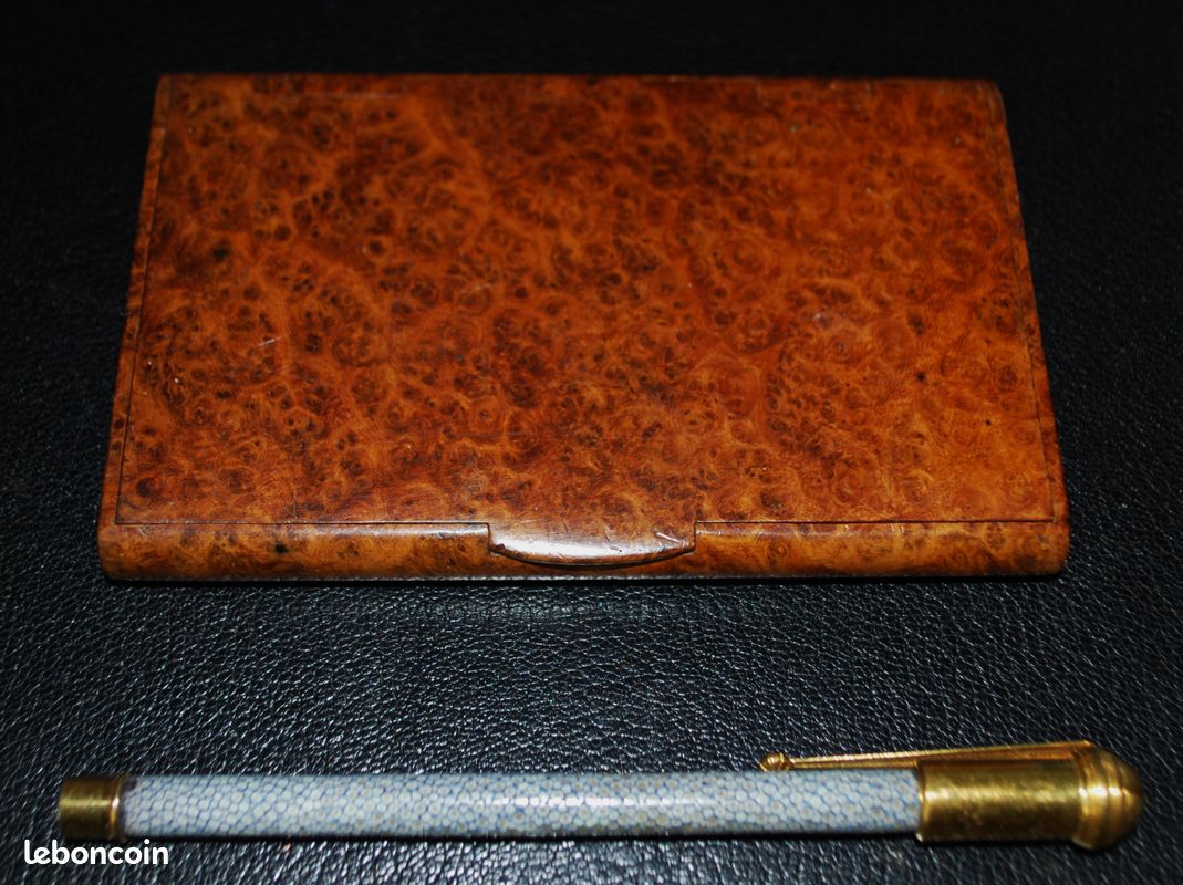 Petite boite de bureau époque art déco en loupe de thuya en excellent état (image 13)