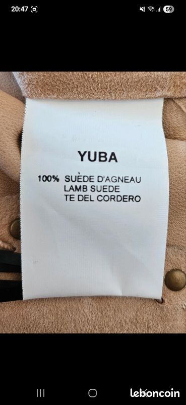 Robe YUBA 100% cuir suède agneau S 36 38 bohème clous festival Coachella western chic (image 10)