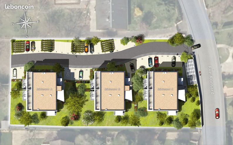 Appartement a louer tours - 2 pièce(s) - 44 m2 - Surfyn