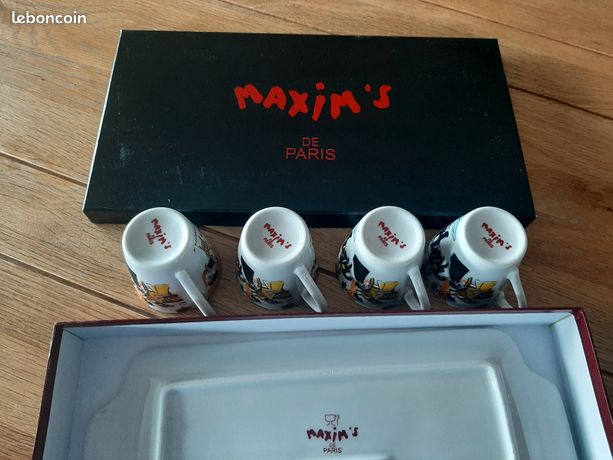Lot De 4 Tasses à Café Maxim's Paris Avec Sous-tasses - Porcelaine Multicolore