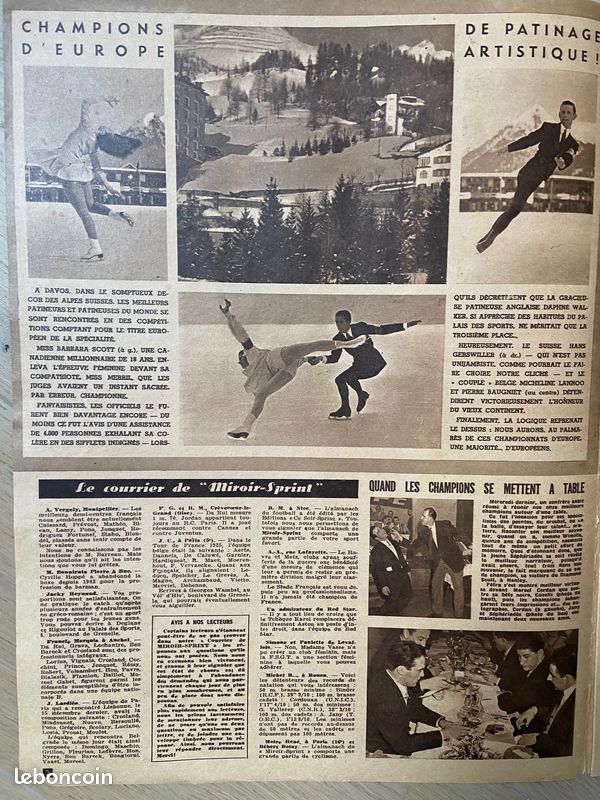 MAGAZINE / REVUE Miroir Sprint n° 427 du 16/08/1954 déclaration de