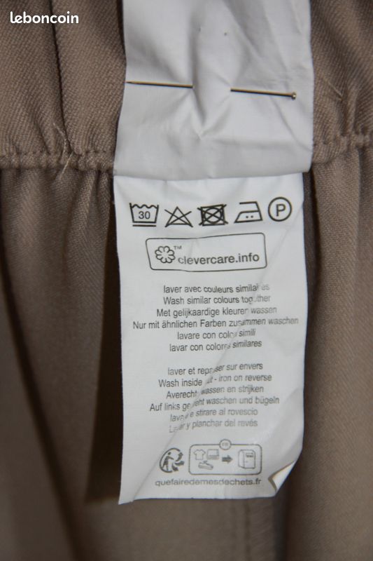 Jupe beige longueur genou coupe droite stretch avec taille élastiquée - Damart - Taille : 46 (image 15)