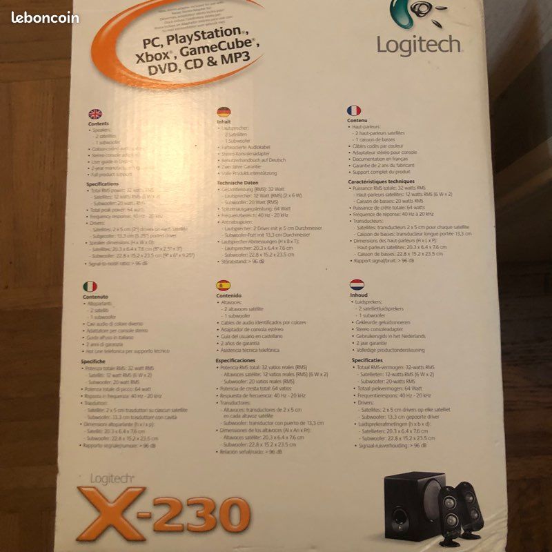 Enceintes + caisson de base ordinateur consoles Logitec (image 3)