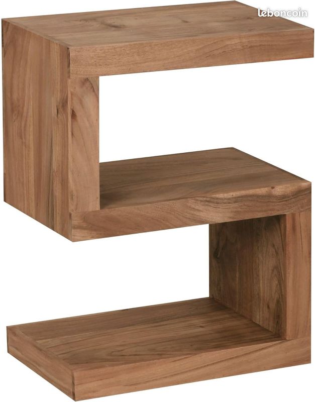 Table d'appoint Bois Massif Acacia 44 x 60 x 30 cm Table Basse Salon (image 1)